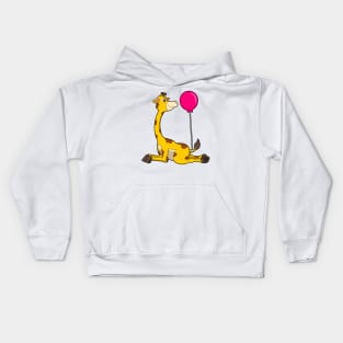 Giraffe with Balloon Kids Hoodie